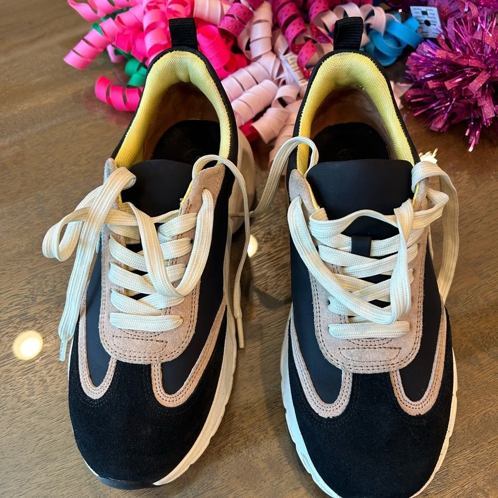 Tory Burch Black and Cream Good Luck Women’s Sneakers